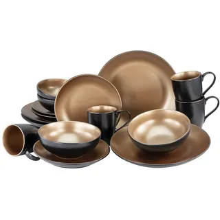 CreaTable Glamour Kombiservice 16-tlg. gold/schwarz