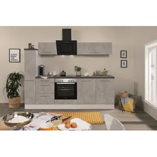 Küche Küchenzeile Küchenblock Beton Amanda 240 cm Respekta Premium