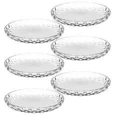 Bild von Cucina Optic Teller 6er Set, mikrowellen- & spühlmaschinengeeignete tiefe Schale mit runden Akzenten, Klarglas, ∅ 18 cm,