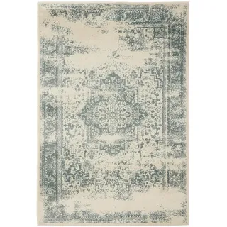 benuta Vintage-Teppich Suki 60/120 cm , Creme, Mintgrün , Kunststoff , Vintage , Rechteckig , 60x120 cm , Oeko-Tex® Standard 100 , für Fußbodenheizung geeignet, in verschiedenen Größen erhältlich, pflegeleicht , Teppiche und Böden, Teppiche, Vintageteppiche