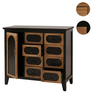 Apothekerkommode HWC-O63, Schrank Schubladen Staufach Vintage Shabby Industrial, Holz Metall 80x91x4