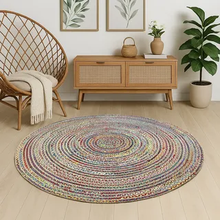 Myflair Teppich Boho Breeze", rund Bunt 100 x 100 cm