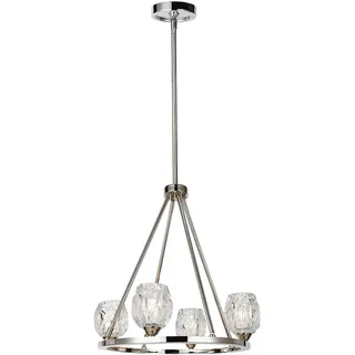 Elstead Lighting Kronleuchter , Nickelfarben , Metall, Glas , 62.1 cm , Grüner Punkt, RoHS , Lampen & Leuchten, Innenbeleuchtung, Hängeleuchten, Kronleuchter