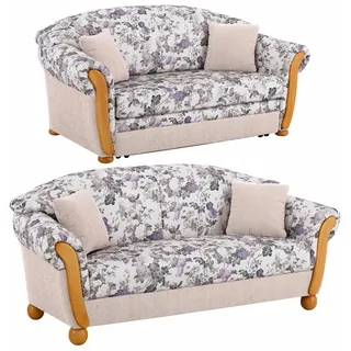 Home Affaire »Milano, bequem durch Federkern, Landhaus Stil, geschwungene Armlehnen« 2 Stk. tlg. 2-Sitzer und 3-Sitzer,