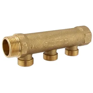 Ntm Messing-verteiler 1''ig x 1''ag - 3 Abgänge Eurokonus 3/4''ag