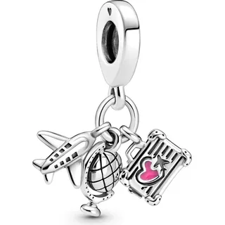 Pandora Flugzeug Globus Silber 799435C01