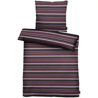 APELT Bettwäsche »Geo GOTS« 2 Stk. tlg. Streifenbettwäsche, lila