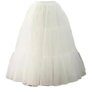 CGUOHU Unterrock Damen 80CM Langer Puffy Rock Halloween Frauen Krinoline Vintage Petticoat for Hochzeit Abend Cosplay Unterrock Rockabilly Tutu Für Hochzeiten(White)