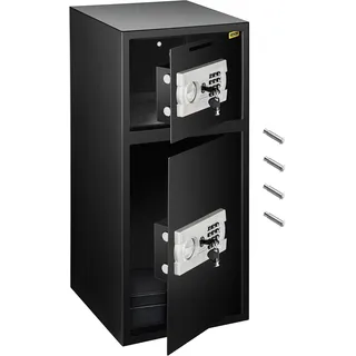 VEVOR Tresor mit Schlüssel Elektronikschloss Tresor 4MM mit Zahlenschloss 74 L, Tresor mit Starkem Eisen, Möbeltresor Elektronikschloss mit Hochbelastbaren Stahlkonstruktion
