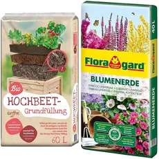 Universal Bio Hochbeet-Grundfüllung 60 Liter & Blumenerde, 40 Liter