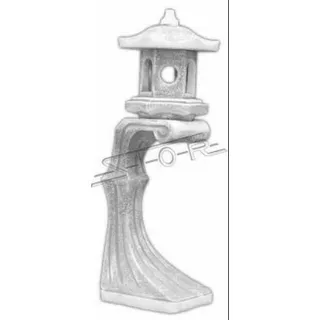 Japanischer Garten Lampen Dekoration Beleuchtung Vogel Tränke Figur Skulptur 610 - Weiß
