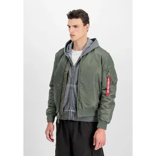 Alpha Industries Bomberjacke ALPHA INDUSTRIES "MA-1 VF Vintage Fit 59", Herren, Gr. M, grün (vintage grün), Obermaterial: 100% Nylon; Futter: 100% Nylon; Füllung: 100% Polyester, Jacken Bomberjacke