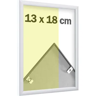 Alu-Bilderrahmen, Styrol klar 13 x 18 cm  | silber  | matt, Aluminium|PS|MDF