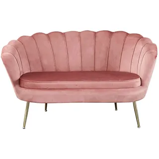 SalesFever Couch Samt 2-Sitzer Rosa