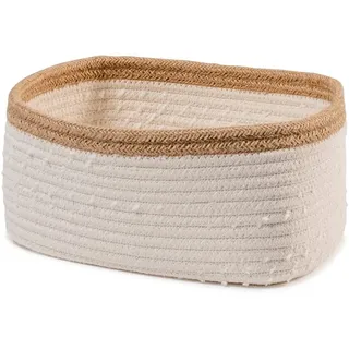Korb aus Baumwolle und Jute, 28 x 18 x 13 cm