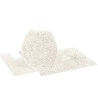 andas Badematte »Marie« Höhe 13 mm rutschhemmend beschichtet fußbodenheizungsgeeignet   strapazierfähig Badteppich, Stern Motiv, Hoch-Tief-Struktur, auch als Set, beige