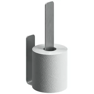 WEISSENSTEIN WC-Ersatzrollenhalter - Toilettenpapierhalter Edelstahl ohne Bohren – Rollenhalter selbstklebend - Silber