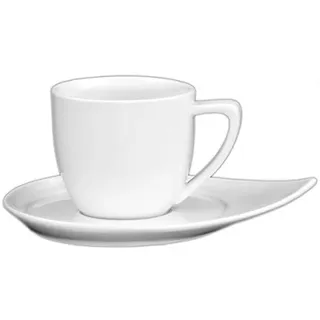 Holst Porzellan CF 003 Set 2S Porzellan Kaffee/Cappuccino-Set Conform 0,22 l mit CF 018, weiß, 18 x 14 x 8 cm