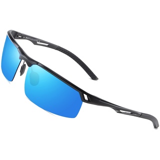 DUCO Sonnenbrille für Herren Retro Polarisierte Sonnenbrille Ultraleichte Sportbrille Al-Mg Metallrahmen Fahrerbrille 8550