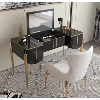 Modern Schminktisch Spiegel Luxus Konsole Kommode Schlafzimmer Neu - Schwarz