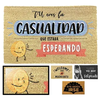 LucaHome Fußmatte für den Eingangsbereich, originelle und lustige Kokosfaser, natürliche Kokosfaser, 40 x 60 cm, ideal für Außentüren, Flure und Hauseingänge