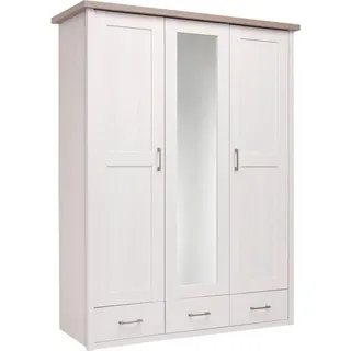 Begabino Kleiderschrank Luca 148 x 201 x 62 cm Pinie Weiß/Trüffel