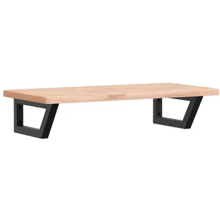 vidaXL Waschbeckenregal Wandmontage Stahl und Massivholz Buche - Braun