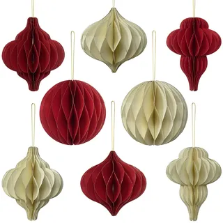 Premium Wiederverwendbare Weihnachtsdeko - Christbaumschmuck, Papier Weihnachtskugeln, Weihnachtsbaum - Innen, Adventskranz Deko, Tischdeko Weihnachten - Christmas Tree Decorations