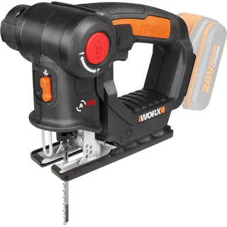 Worx WX550.9 Stichsäge zum Schneiden von Holz, Stahl & PVC – 2-in-1 Universalsäge mit Stich- & Säbelsäge & schneller Umstellung – 20V – Mit Staubbläser & Pendelhub – Ohne Akku & Ladegerät