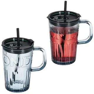 Relaxdays Trinkglas 2er Set 0,45 l