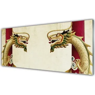 Küchenrückwand aus Glas 125x50cm Spritzschutz Drachen Kunst