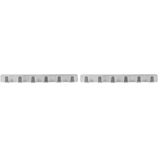 FACKELMANN 61286 Klebehaken 6-Fach, Edelstahl, Silber (Packung mit 2)