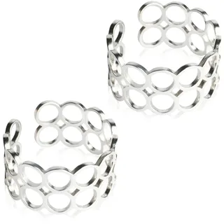 Offener Statement Ring Damen • Chunky Cuff Ring • Edelstahl Schmuck mit geometrischem Design • verstellbar ab Größe 60 (Ø 19 mm)
