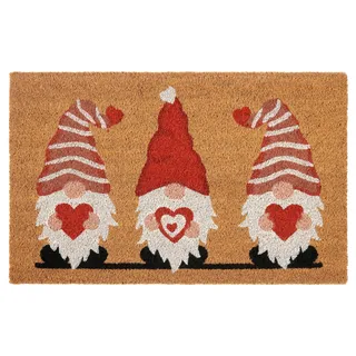 HANSE Home Fußmatte »Kokos Gnome Heart, Türmatte« rechteckig 15 mm Höhe Schmutzfangmatte, Rutschfest, Outdoor, Weihnachten, Kokosmatte, Zwerg, braun