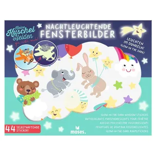 moses. Kleine Kuschelhelden Nachtleuchtende Fenstersticker – 44 Glow-in-the-Dark Fensterbilder mit Tiermotiven, Sternen und Monden, wiederverwendbare Fensterdeko fürs Kinderzimmer
