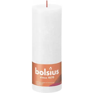 Bolsius Rustiko Shine Stumpenkerze 19 cm weiß