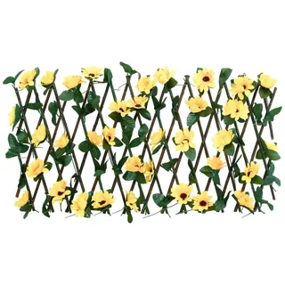 vidaXL Rankgitter mit Künstlichem Efeu Erweiterbar Gelb 180x20 cm - Gelb