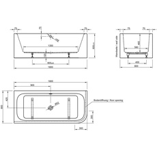 Bild von Spirit Rechteckbadewanne 80 x 180 cm rechts (703926)