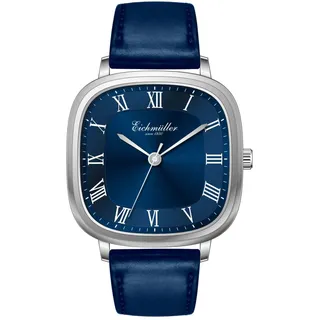 Eichmüller Herren Armbanduhr Blau 39 mm Herrenuhr rechteckig quadratisch 3 ATM