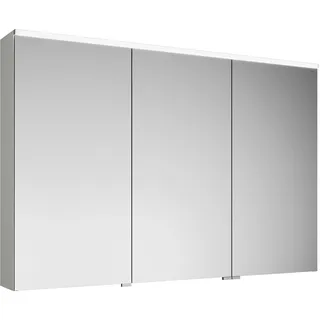 burgbad Eqio Spiegelschrank mit LED-Aufsatzleuchte, 3-türig, mittlerer Türanschlag links, 1200x800x170mm, SPGS120RF2009, Korpus: Weiß Hochglanz