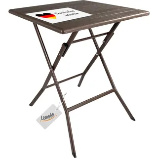 Klapptisch in Holz-Optik, braun, Balkontisch mit Tischplatte 62 x 62 cm (L x B) - Braun