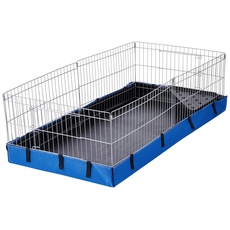 Amazon Basics Haustierkäfig Bequem mit Segeltuch-Unterteil, Meerschweinchen, Blau, L 118 x B 35 x H 60 cm