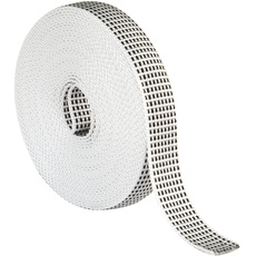 AMIG - Band für Gurtwickler von Rollos, Weiß mit schwarzen Punkten, Ersatzgurt für Rollenspule, angenehm in der Hand und fest, UV-beständig und verschleißfest. Maße 18 mm x 6 m
