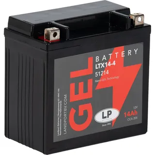Landport Batterie 12V 14Ah für Motorrad Startbatterie MG LTX14-4