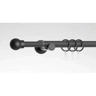 LIEDECO Vorhangstange Kugel 1-läufig Ø 19 mm 185 cm Steingrau