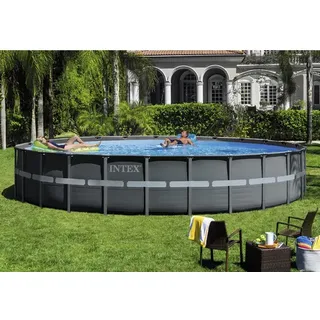 Intex Ultra Rondo XTR 732 x 132 cm inkl. Sandfilteranlage, Boden-Schutzplane, Abdeckplane, Poolleiter