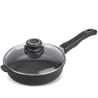 Pfannen-Set Original Gundel GUSS-Hochrandpfanne, Ø 20 cm, Höhe 7 cm, Pfanne mit Deckel, ohne Schadstoffe
