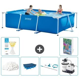 Rechteckiger Frame Pool - 300x200x75 cm - 7-teilig S153 - Blau