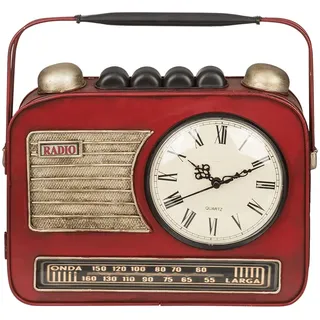 Out of the Blue Metall-Schlüsselkasten Radio mit Uhr 0 x 0 x 0 cm Blau/Rot