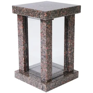 KOKA Grab-Lampe Granit Bohus Red Friedhof-Leuchte Grab-Schmuck Handgefertigt Modern